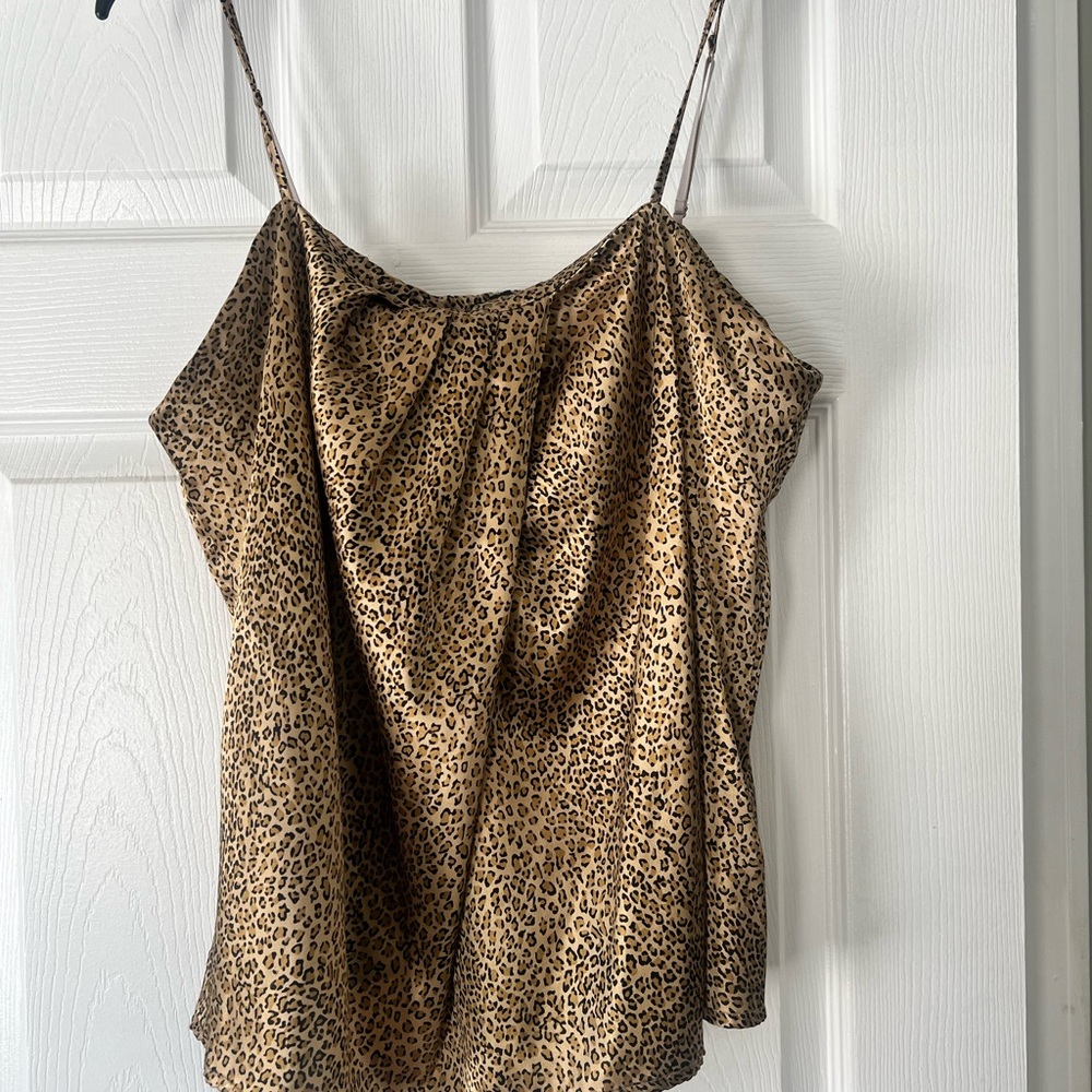 New York & Company Relaxed Tan and Cream Camisole